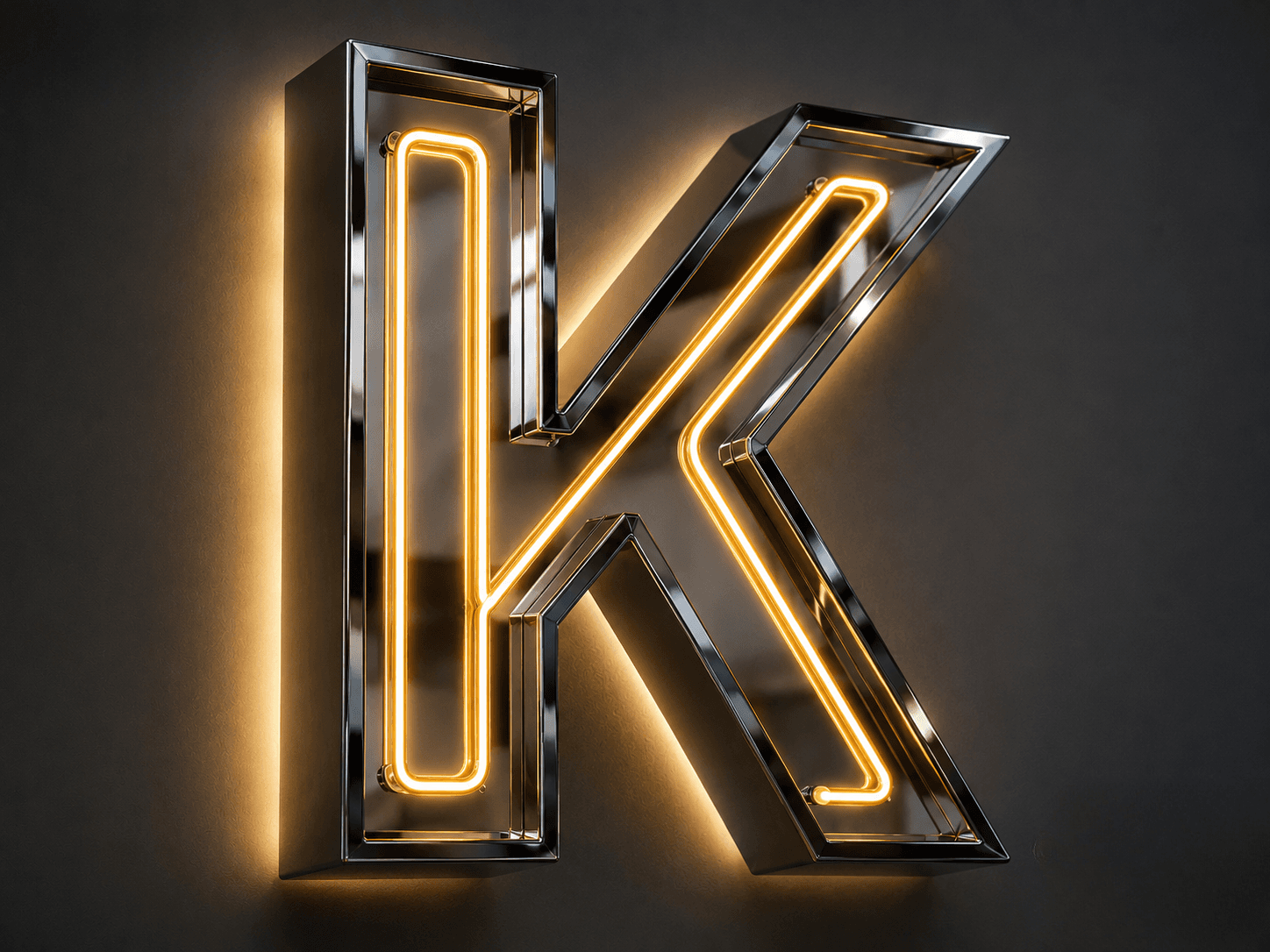 Krom Harf İçi Neon Led